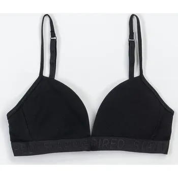 Dívčí spodní prádlo Reporter Young | Dívčí černá bavlněná podprsenka s ramínky a ozdobnou gumou - Barva ČERNÁ, Velikost 134/140 243-0999G-27-100-1