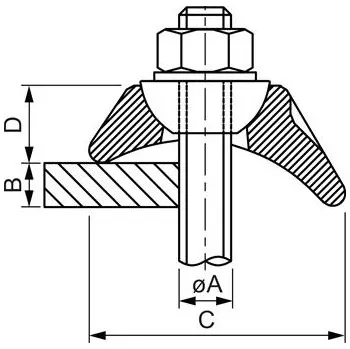 Spona do sešívačky BEAM CLAMP BK1G16 svorka pro ocelové nosníky M16, litina žárový pozink (10 ks)