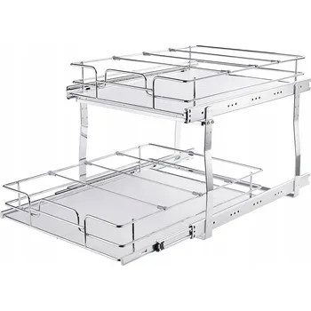 police SucceBuy Výsuvné Zásuvky Police 508x533x381MM Ocel Chromovaná Stříbro 7,5KG