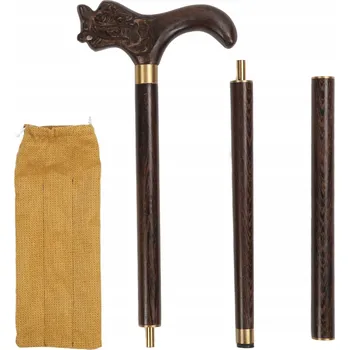 Třísekční dřevěná hůl Wenge skládací, skládací vycházková hůl OG