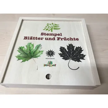 Dětské zboží Razítka 16ks - Listy a plody - německý popis