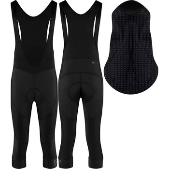 cyklistické kraťasy FORCE Kalhoty 3/4 Force BRIGHT se šráky a vložkou, černé velikost XL