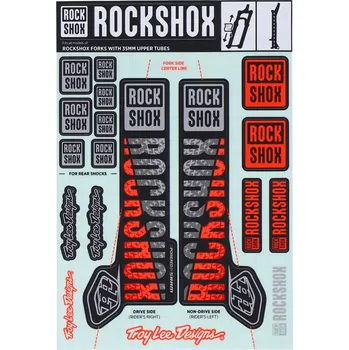 RockShox Samolepky RockShox - Troy Lee Designs stříbrná oranžová