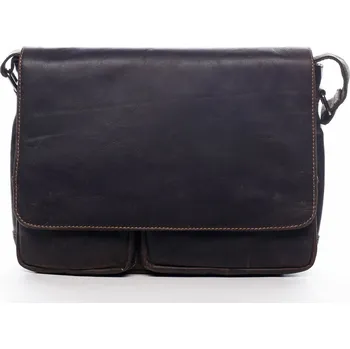 Kabelka Pánská velká kožená pracovní taška Thomas Green Wood tmavé hnědá