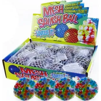 Žertovný předmět Duhový bublinkový míček s kuličkovou výplní 6cm