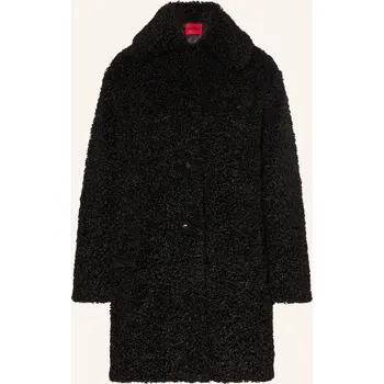 Dámský kabát Hugo Dámský Plyšový Kabát Mimina-1, černá, 42