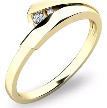 Prsten Dámský prsten žluté zlato 585 přírodní diamant 0.038 ct G/SI brilianty 10864 velikost 57