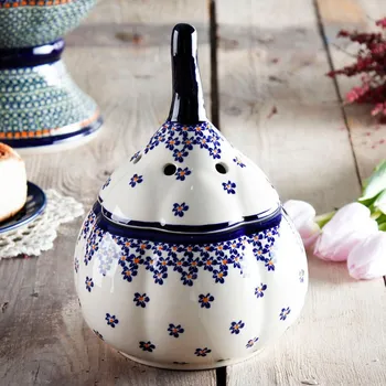 Dóza na potraviny Keramická nádoba na česnek Ceramika Bolesławiec – dek. 882A (2. jakost)