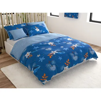 Povlečení Bavlněné povlečení THERSA modré Rozměr povlečení: 70 x 90 cm | 140 x 200 cm