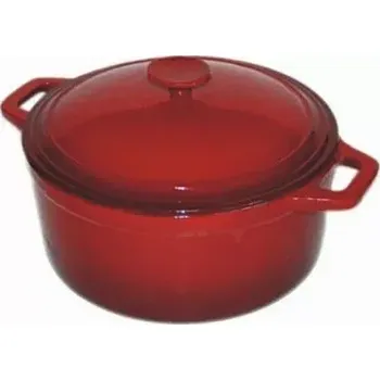 Hrnec litina/smalt 28 cm/5.5 L čvn s pokl (litinový hrnec o objemu 5,5 L s červeným smaltovaným povrchem)