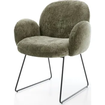 Jídelní židle Jídelní židle Nube-Flex s područkami žinylka olivová tenká podnož