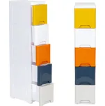 ModernHome Regál s 5 výsuvnými zásuvkami, nohy s kolečky