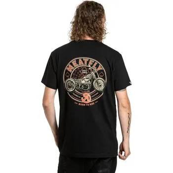 Pánské tričko Meatfly pánské tričko Born To Ride Black | Černá | Velikost XXL