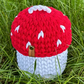 Háčkov Kulatý háčkovaný košík - Muchomůrka Velikost: Malá
