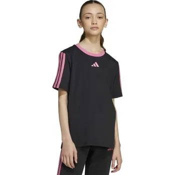 Dívčí tričko Dívčí triko adidas JG 3-STRIPES BF TEE 140 Černá, Růžová