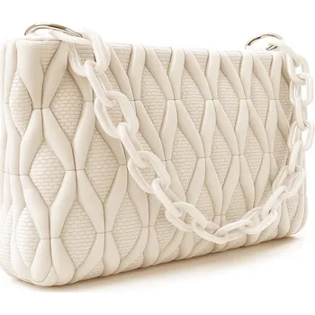 Kabelka Smetanová netradiční prošívaná crossbody dámská kabelka Azzini