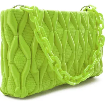 Kabelka Světle zelená netradiční prošívaná crossbody dámská kabelka Azzini