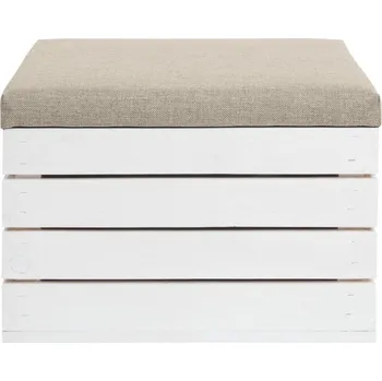 Taburet Taburet s úložným prostorem SPRINGOS DOMIO bílý/béžový