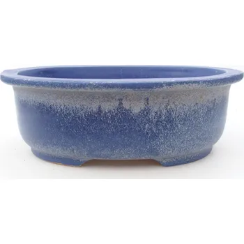 Květináč Keramická bonsai miska 23 x 19,5 x 7 cm modrá