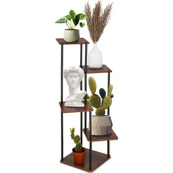 Stojan na květiny Kovový stojan na květiny 106 cm SPRINGOS FLORAE tmavě hnědý