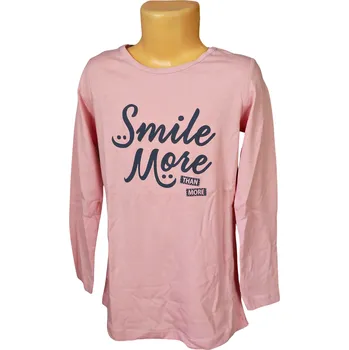 Dívčí tričko Dívčí tričko VENERE Smile more dlouhý rukáv růžové Barva: Růžová, Velikost: 116