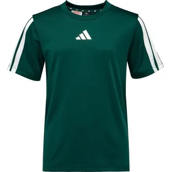 Chlapecké tričko Dětské triko adidas TRAINING ESSENTIALS 3 STRIPES TEE 176 Tmavě zelená, Bílá