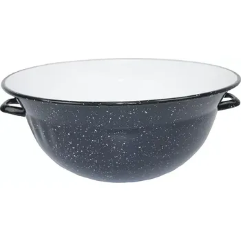 Mísa na těsto 10 L/ 42 cm črn/bílá (černá smaltovaná zadělávací mísa na těsto 10 l)