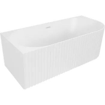 Vana Mexen Gia volně stojící rohová rýhovaná levá 150 x 75 cm, bílá mat, bílý přepad - 52701507501L-20 Volně stojící vany