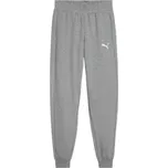 Chlapecké fotbalové tepláky Puma TEAMGOAL CASUALS PANTS JR 128 Šedá, Bílá