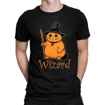 Žertovný předmět Wizard - kočičí čaroděj - pánské tričko s potiskem- Tričkový.cz