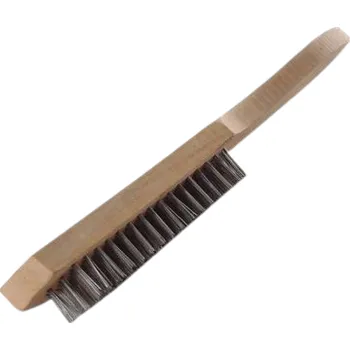 Drátěný kartáč Kartáč ruční ocelový, 4 řady, dřevěný