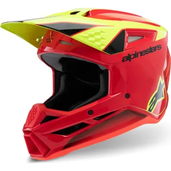 Helma na motorku Alpinestars SM3 Youth Fray red/yellow/black glossy helmet vel. YL