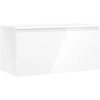 Koupelnový nábytek Mexen Orio koupelnová skříňka pod umyvadlo 100 cm s deskou, 1 zásuvka, bílý lesk - 91A10-10047-1-BFC00 Koupelnové skříňky