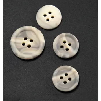 Knoflík Dírkový knoflík - smetanovo šedý melír - průměr 1,5 cm