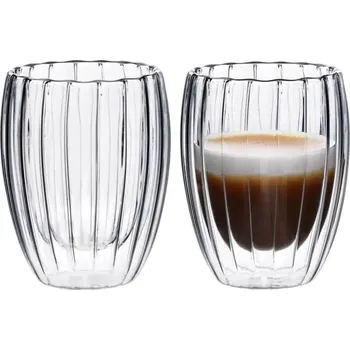 Sklenice Termo sklenice na latte s dvojitou stěnou PETER STRIPES 300 ml 2 ks