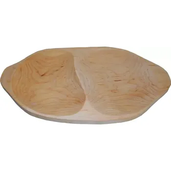 Talíř Talíř velký dělený s uchy olše (servírovací talíř dělený s uchy z olšového dřeva)