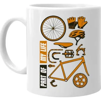 Žertovný předmět Part of my life - část mého života - kolo - hrnek s potiskem- Tričkový.cz