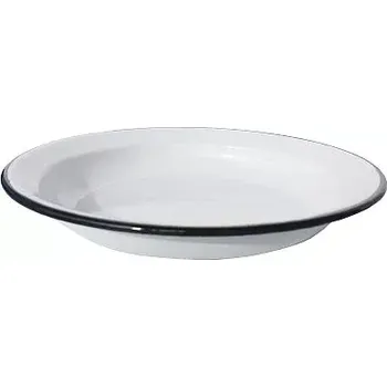 Talíř bílý plytký 28 cm (bílý smaltovaný talíř plytký 28 cm)