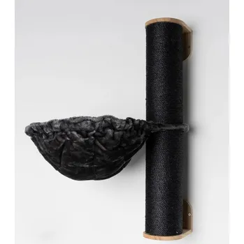 Rhr Šplhací stěna pro kočky – sada nástěnných sisalových sloupků XXL s houpací sítí de Luxe 45Ø Blackline (Tmavě šedá)