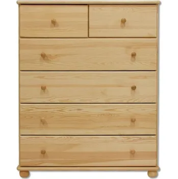 Komoda Max-i Komoda dřevěná KD 113 se 6 zásuvkami | MASIV BOROVICE Zvolte barvu:: bezbarvý lak