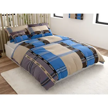 Povlečení Textilomanie Bavlněné povlečení DANIELA béžové 140 x 200, 70 x 90 cm knoflík