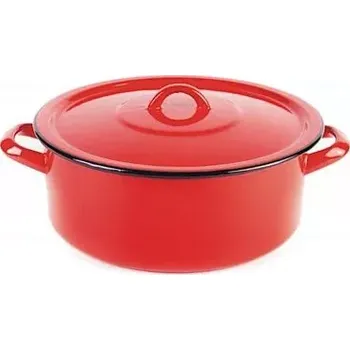 Hrnec Kastrol s pokl 0,75 L čvn/šed (selský smaltovaný kastrol 0,75 L červený)