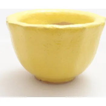 Květináč Keramická bonsai miska 5 x 5 x 3 cm žlutá