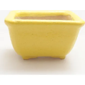 Květináč Keramická bonsai miska 4 x 3 x 2,5 cm žlutá