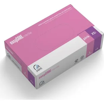 Vyšetřovací rukavice Rukavice nitril růžové bez pudru easyCARE XS /100ks