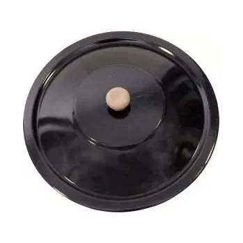 kotlíky Poklice smalt 48 cm černá plast úchyt (poklice s plastovým úchytem, který umožňuje bezpečné a pohodlné sejmutí i během vaření)