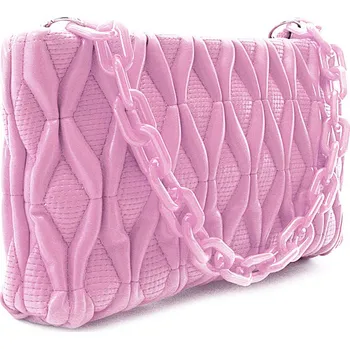 Kabelka Světle růžová netradiční prošívaná crossbody dámská kabelka Azzini