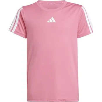 Dětská móda Dětské triko adidas TRAINING ESSENTIALS 3 STRIPES TEE 140 Růžová, Bílá