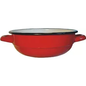 Mísa na salát 24 cm smalt (červená selská smaltovaná salátová mísa 24 cm)