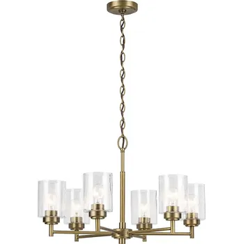 Kichler KL-WINSLOW6-NBR - Lustr na řetězu WINSLOW 6xE27/60W/230V mosaz